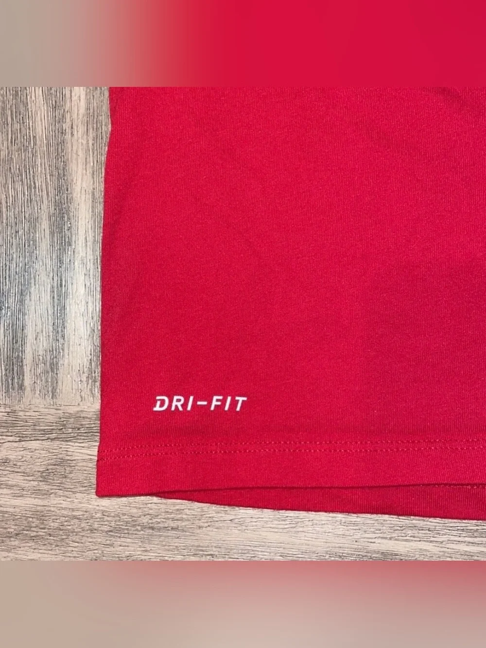 Nike Red Short Sleeve Tee with White Shield Logo